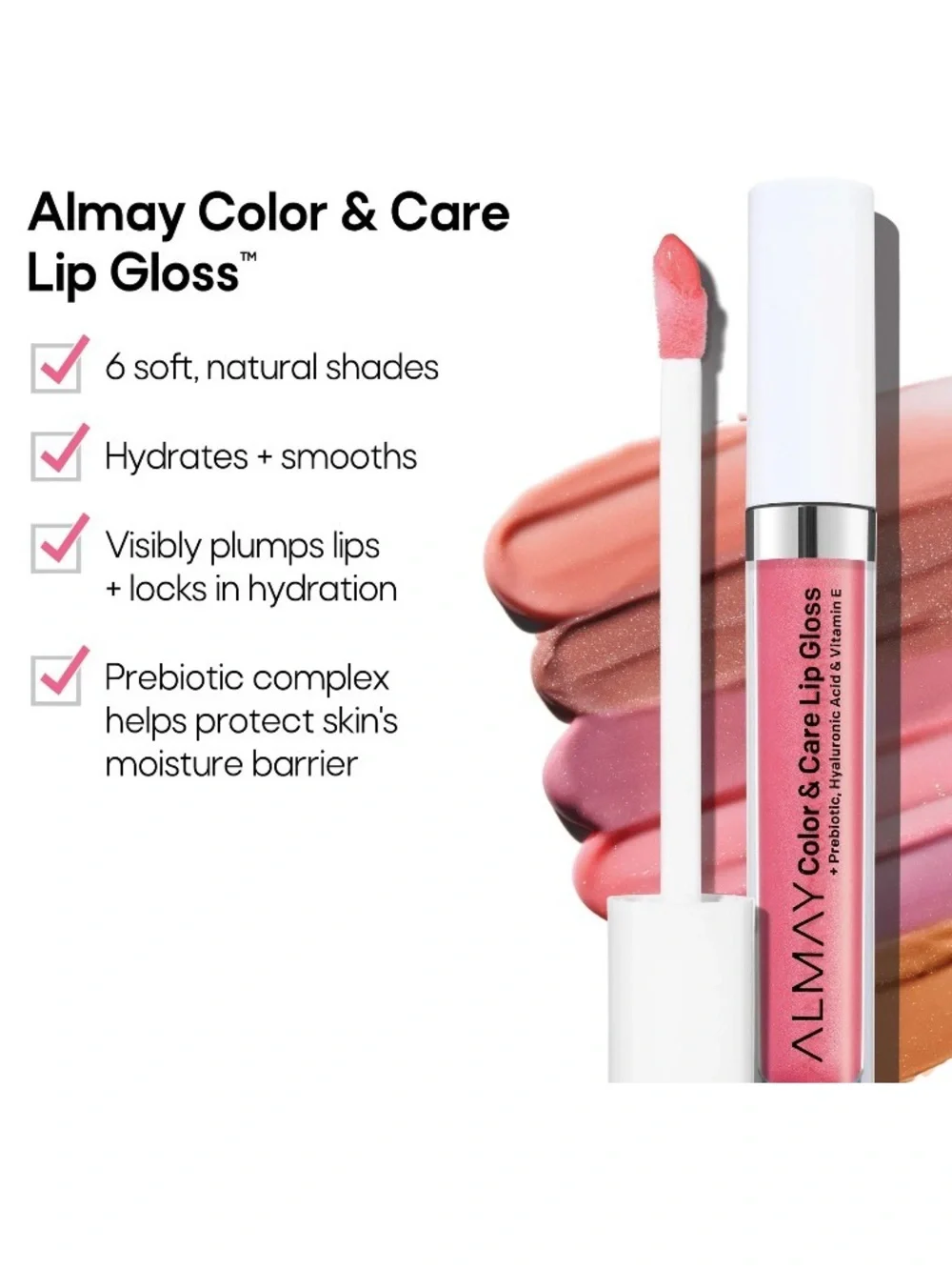 New Almay Color & Care Hydrating Lip Gloss in Glitters Gold, a Shimmery Nude